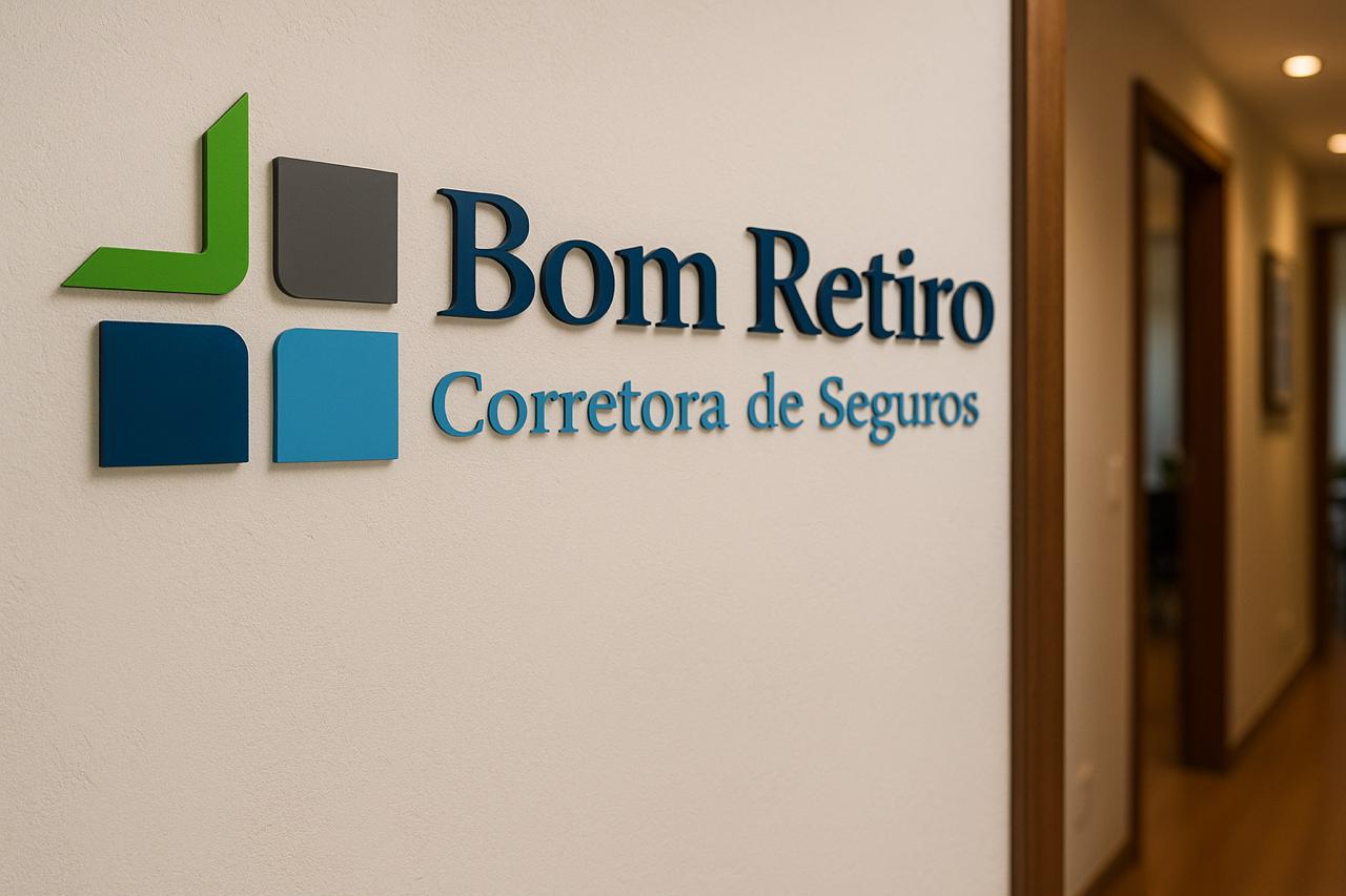 Marca Bom Retiro Corretora de Seguros no escritório